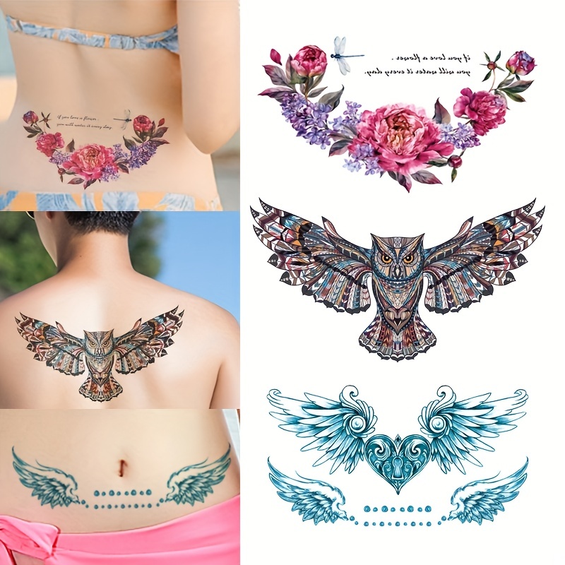 Tatuagem Temporária Preta Adesivos De Feminina Floral Falsa Corporal Arte  Peito sexy Para Meninas Mulher