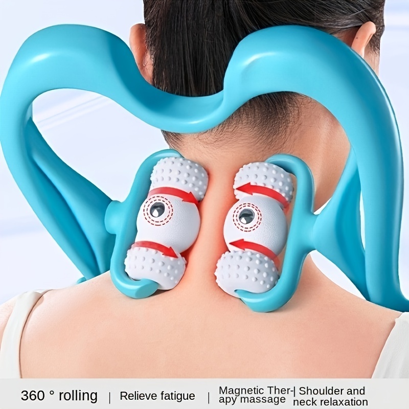 Halskragen, Nackenstütze für Nackenschmerzen und Unterstützung, Ausrichtung  der Halswirbelsäule, entlastet den Druck in der Wirbelsäule, verbessert die  vordere Kopfhaltung (blau)
