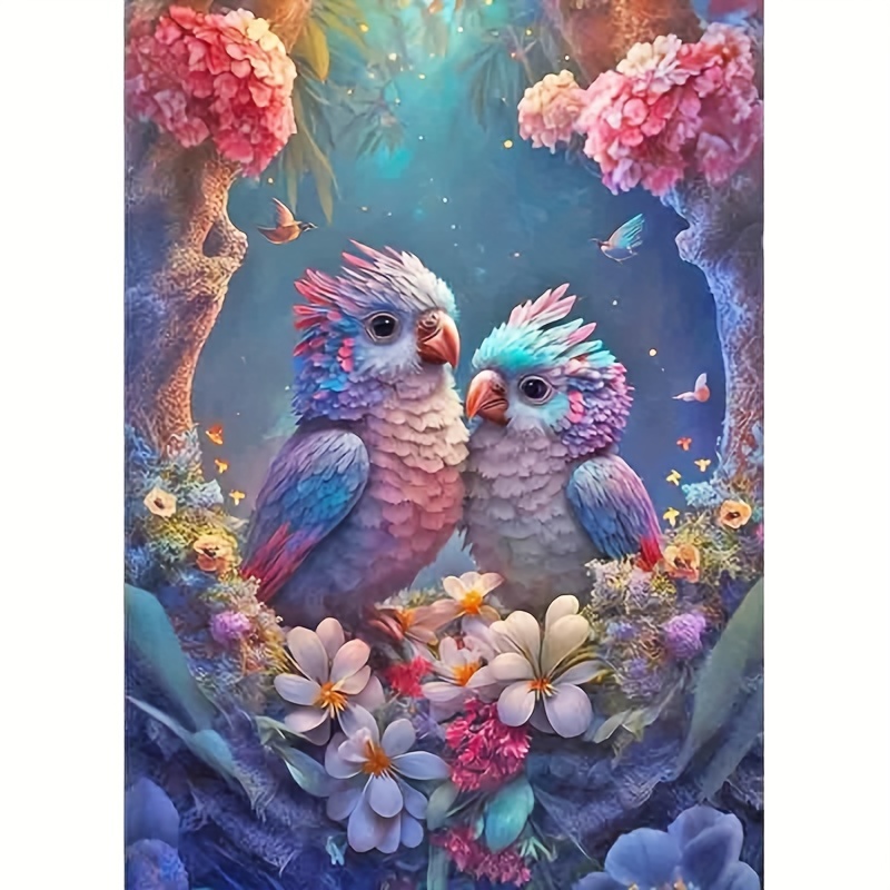 DIY Full Crystal Diamond Paintings Animal Colored Parrot Novelties Mosaic  Diamond Art Similar To Cross-stitch Handmade Jewelry Home Decor(No Frame)