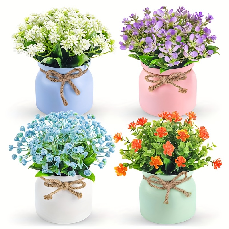 Events Potted Artificial Flowers Small Bundles In Pot Of - Temu