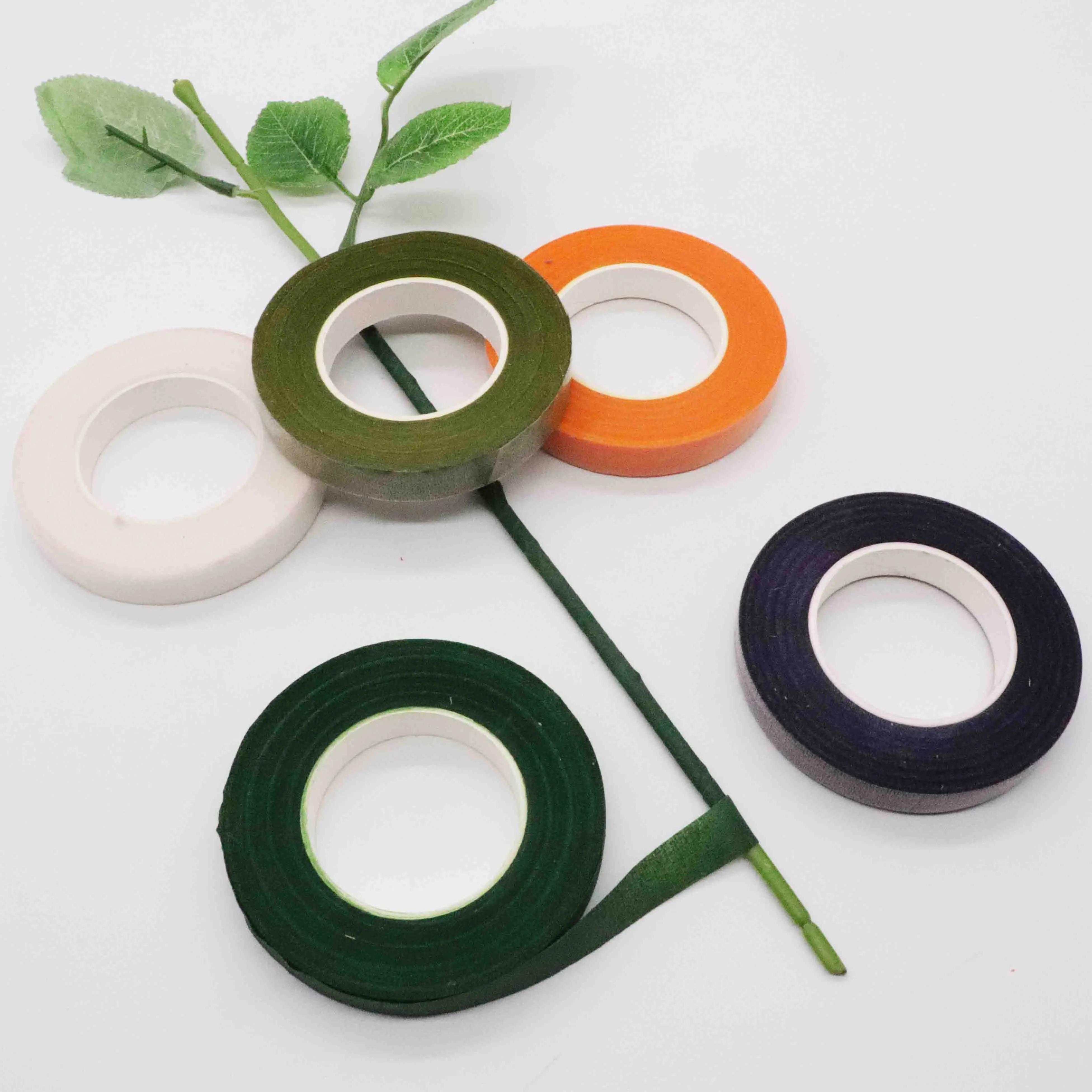 1pc Artificial Flower Stamen Package Florist Coffee Tape Elastic Tape,  Floral Brown Tape 12mm * 1062.99inch / 30yd Roll With Corsage Button Hole