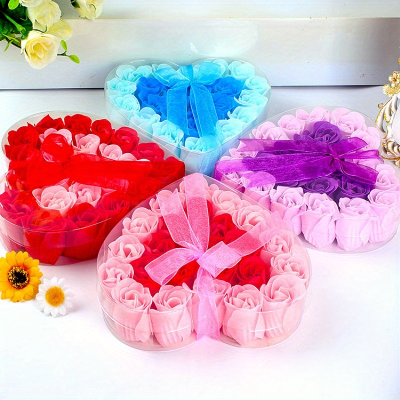 Bath 24Pcs Scented Soap Wedding Petal Flower Rose Party Body Gift