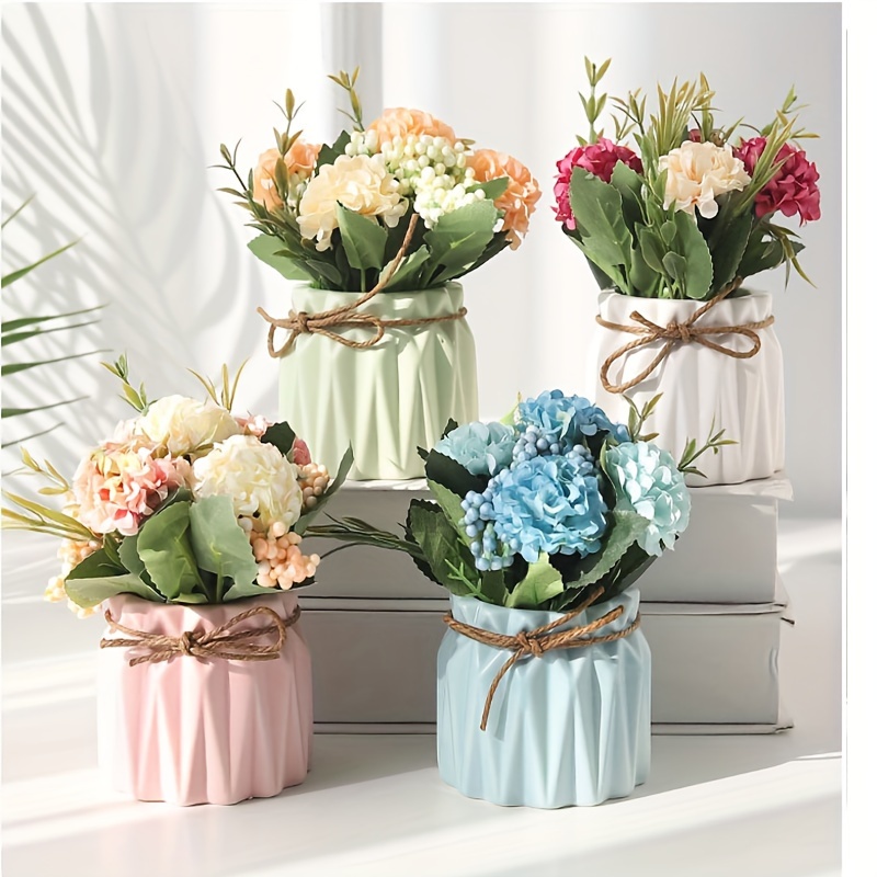 Events Potted Artificial Flowers Small Bundles In Pot Of - Temu