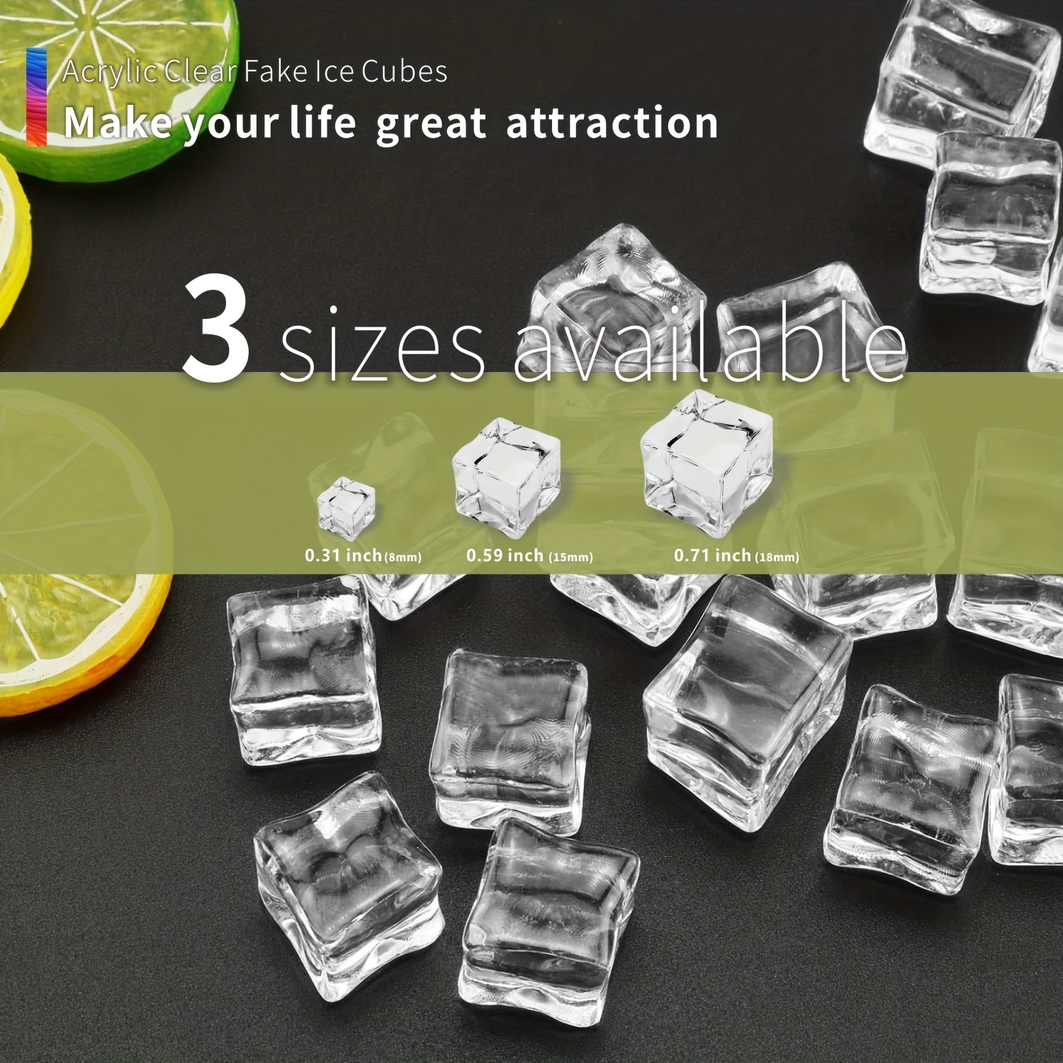 Resin CLEAR ICE CUBES, Crystal Clear Transparent Ice Cubes for Craft, Party  Decor Ice, Slime Charms, Ice Cube Cabochons, Diy Gift for Kids 