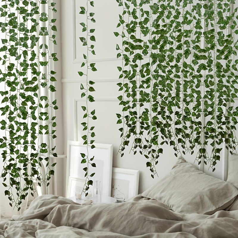  CEWOR 14 Pack 98 Feet Fake Ivy Leaves Artificial Garland  Greenery Hanging Plant Vine for Bedroom Wall Decor Wedding Party Room  Aesthetic Stuff : Home & Kitchen