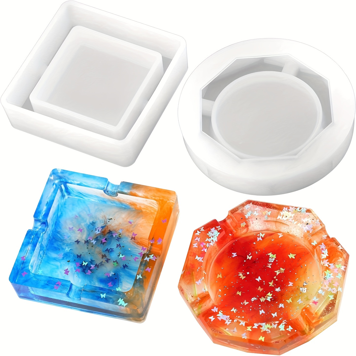 Epoxy Resin Ashtray Mold With Lid Wings - Silicone Resin Ashtray