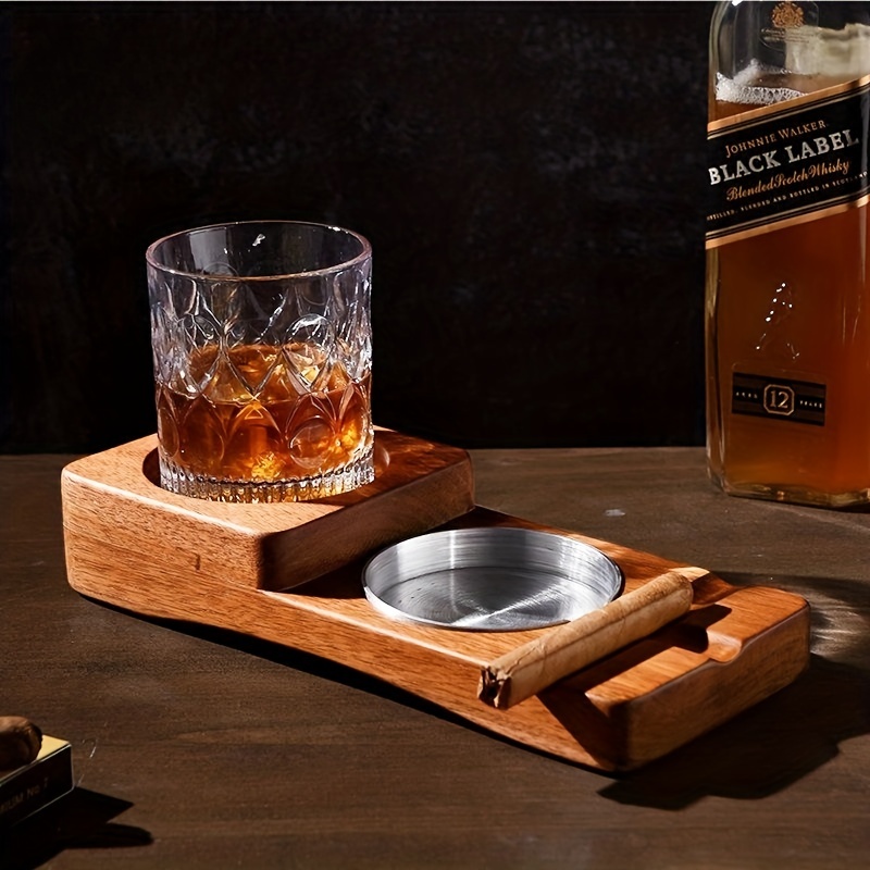 Ashtrays Whiskey Glass Tray And Holder For Indoor - Temu