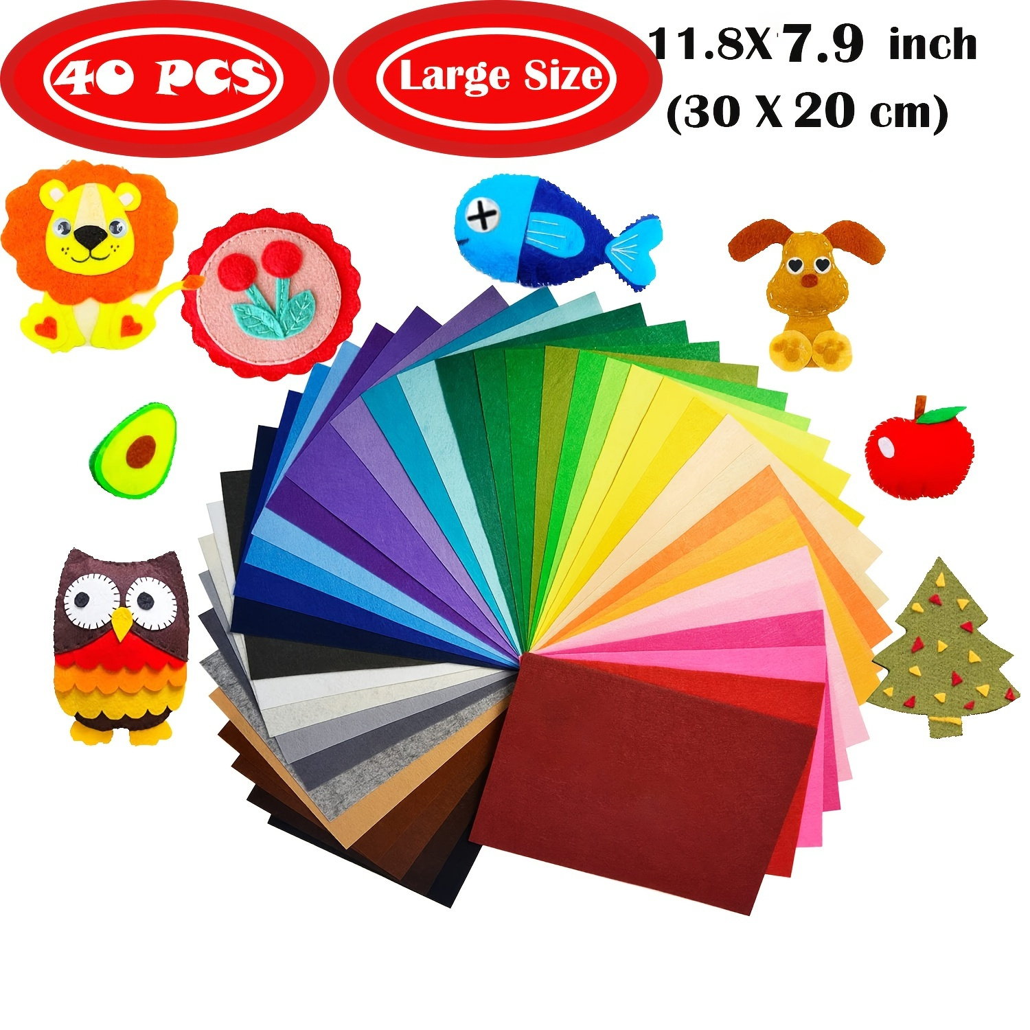 10/20/40pcs Felt Sheets Multi Color Variety Pack 15x15cm Felt