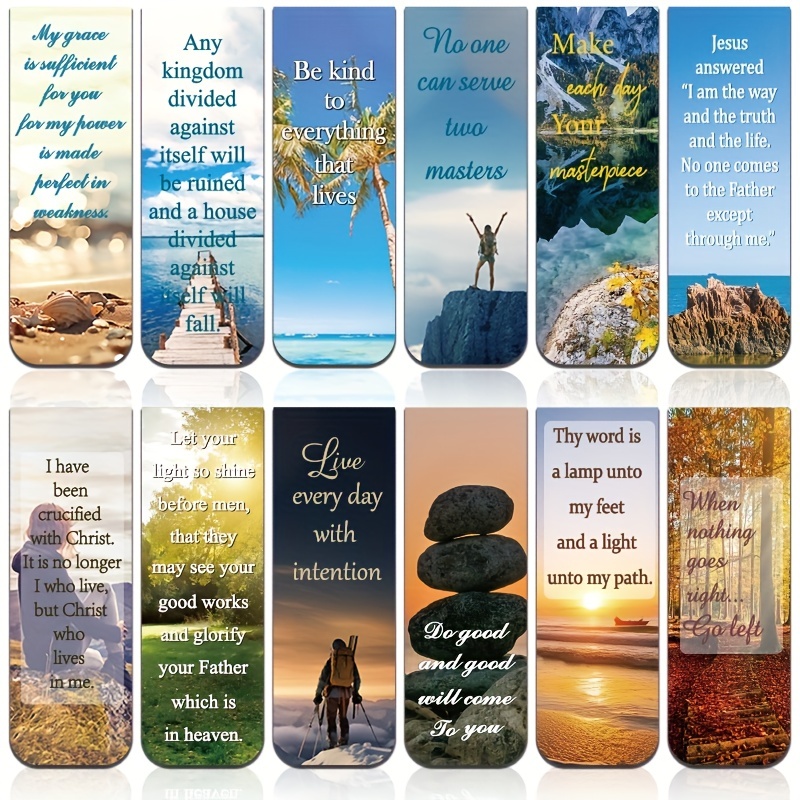 48 Pcs Bible Verse Magnetic Bookmarks, Inspirational Scripture Christian  Book Markers Religious Motivational Encouragement Flower Page Clips  Presents