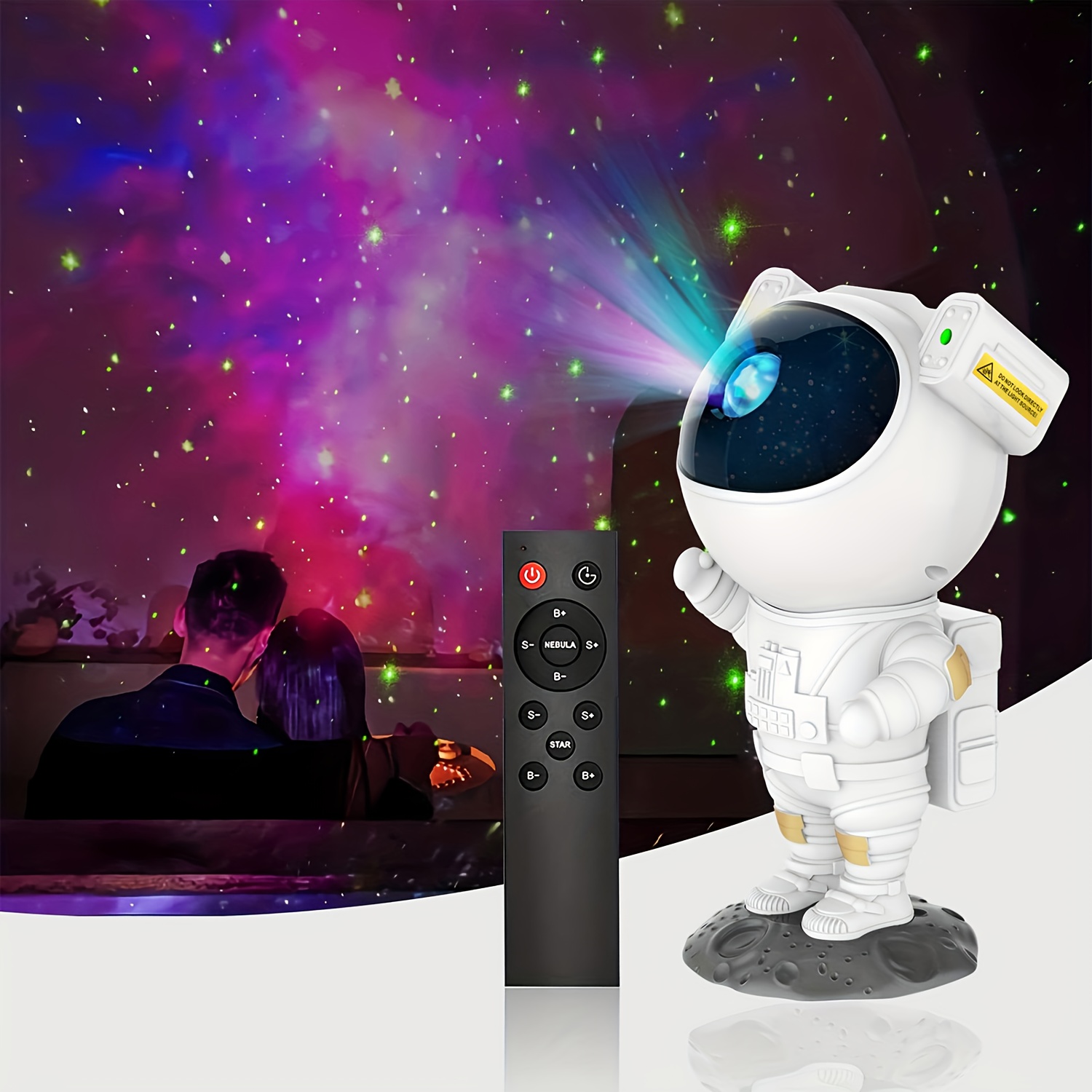 Proyector de estrellas de astronauta actualizado, proyector de nebulosa  galaxia, luz nocturna, control remoto y rotación de 360° lámpara de  nebulosa