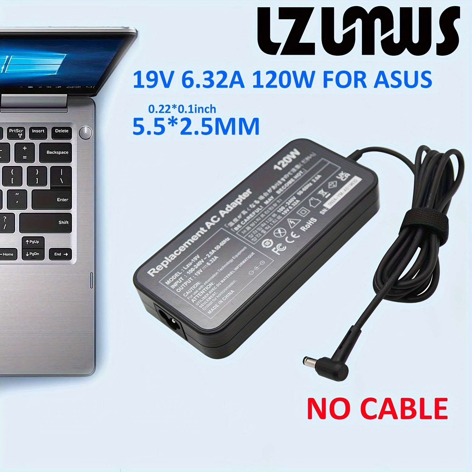 Adaptateur USB-C pour ordinateur portable - 1,7mm x 5,5mm - 19V