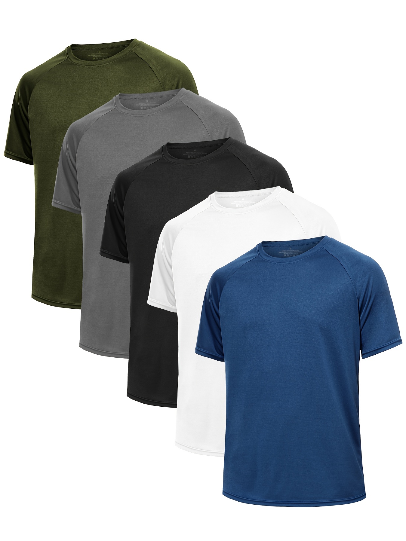 HOPLYNN 6 Pack Mesh Workout Shirts for Men Quick Dry Short Sleeve