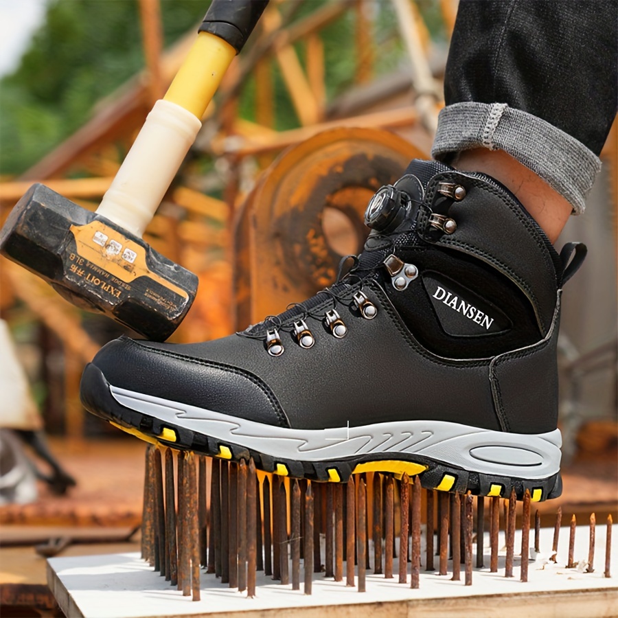 Zapatos De Seguridad Hombre, Zapatos De Seguridad para Hombres Zapatillas  con Puntera De Acero Calzado De Trabajo Ligero Y Transpirable,Khaki-46