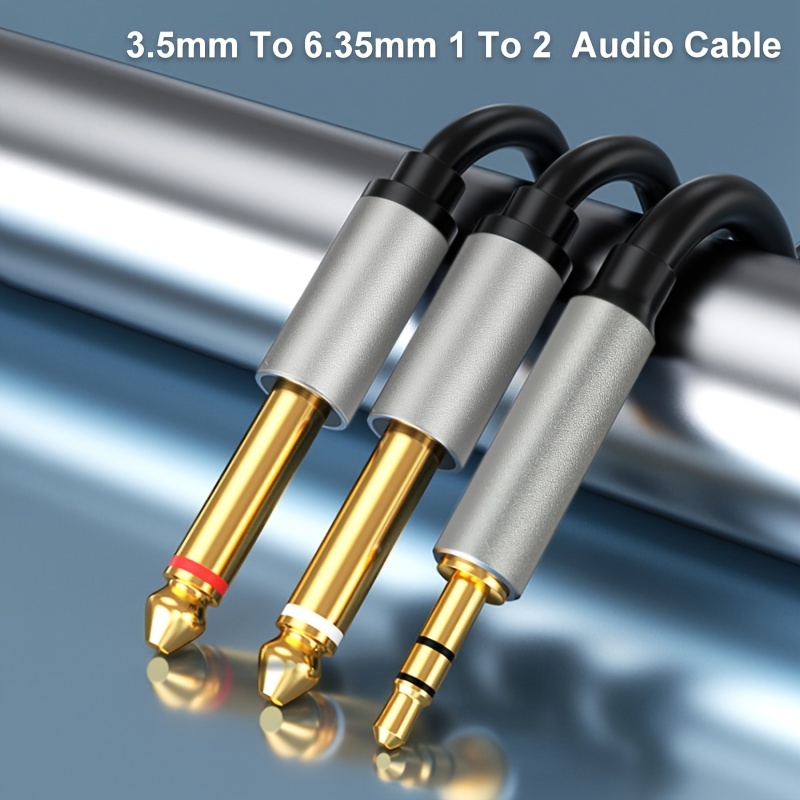 Jack 3.5mm to Double 6.5mm Aux TRS Cable Dual 6.35mm Aux Cord For iPod  Speaker Male Mono 6.5 Jack to Stereo 3.5 Jack Audio Cable - AliExpress