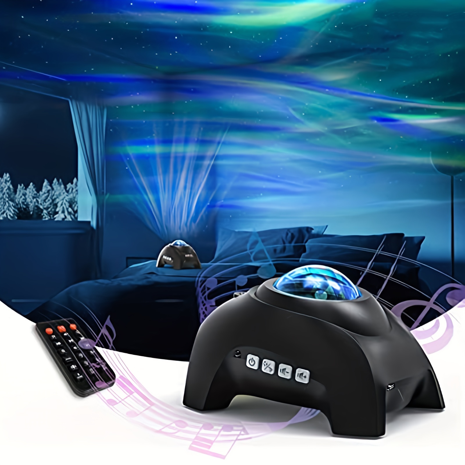  Northern Galaxy Light Aurora Proyector con 33 efectos de luz,  luces nocturnas LED proyector de estrellas para dormitorio, lámpara de  nebulosa, control remoto, ruidos blancos, altavoz Bluetooth para :  Herramientas y