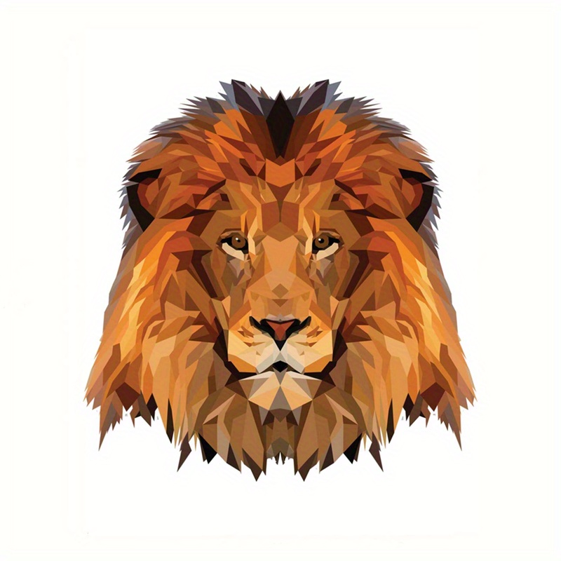 Lion 3d Pattern Car Sticker Decal Waterproof Computer - Temu