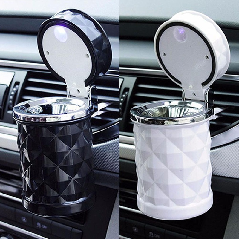  TAKAVU Car Ashtray (1-Pack), Easy Clean Up Detachable Stainless  Car Ashtray with Lid Blue Led Light and Removable Lighter for Most Car Cup  Holder (Silver) : Automotive