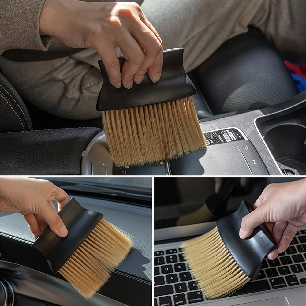 Novel-Car Cleaning Brush, Soft Horse Hair Detailing Brush Non-Slip