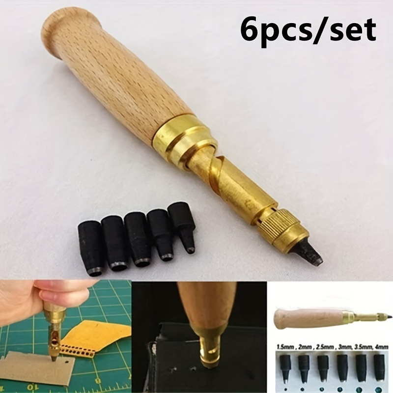 Adjustable Hole Punch Screw Craft Removable Book Drill Auto Tool With 6Size  Tip 1.5-4mm Automatic Belts Screw Punch Leather Tool - AliExpress