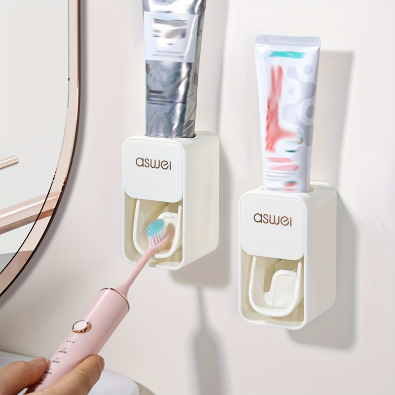 Dispensador automático de pasta de dientes, soporte para cepillos de  dientes 2 en 1, juego con almohadilla de succión súper pegajosa montada en  la