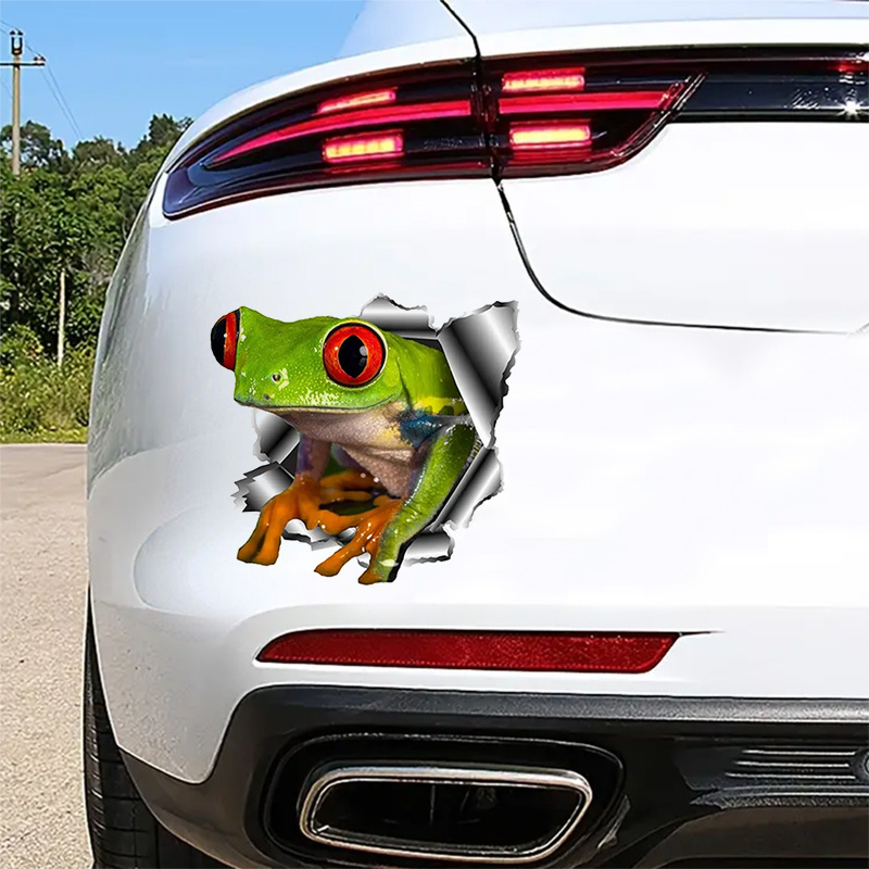 Autocollant 3D rigolo motif grenouille verte couchée pour voiture, sticker  mignon pour mur, camion, fenêtre, bagage, skateboard, vélo, 1 pièce -  AliExpress