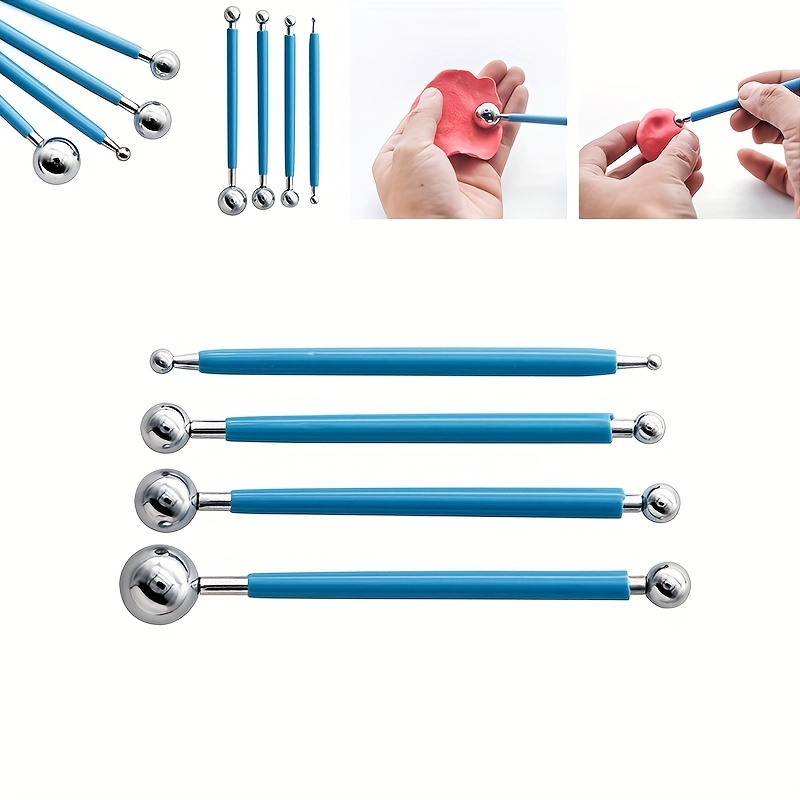 5Pcs Dual Head Nail Art Dotting Tools Nail Silicone Brush Dual Head UV Gel  Dotting Drawing Painting Pen Clay Sculpting Drawing Tools