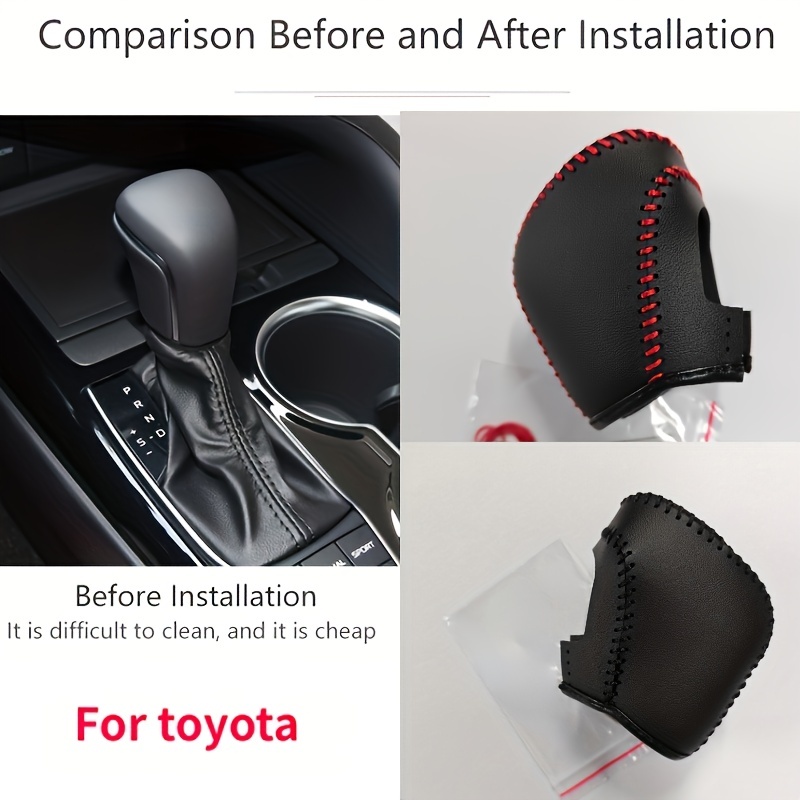 Leather Gear Shift Knob Cover For Toyota Corolla Rav4 Rav 4 B