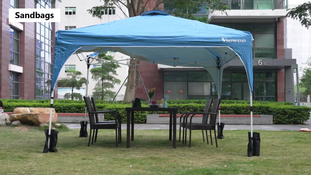 2x2m Pop Up Gazebo With Wheeled Bag, 4 Leg Weights, Rope and Pegs