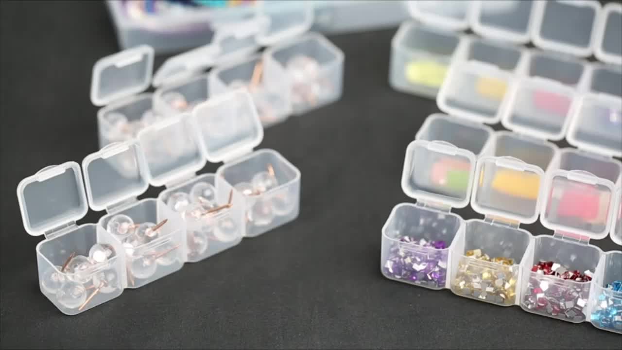 KALLORY 2 Sets Multifunctional Turning Disc Storage Case Diamonds Diamond  Art Tools Art Trays 5 Bead Case Art Case Organizer Diamond Art Supplies