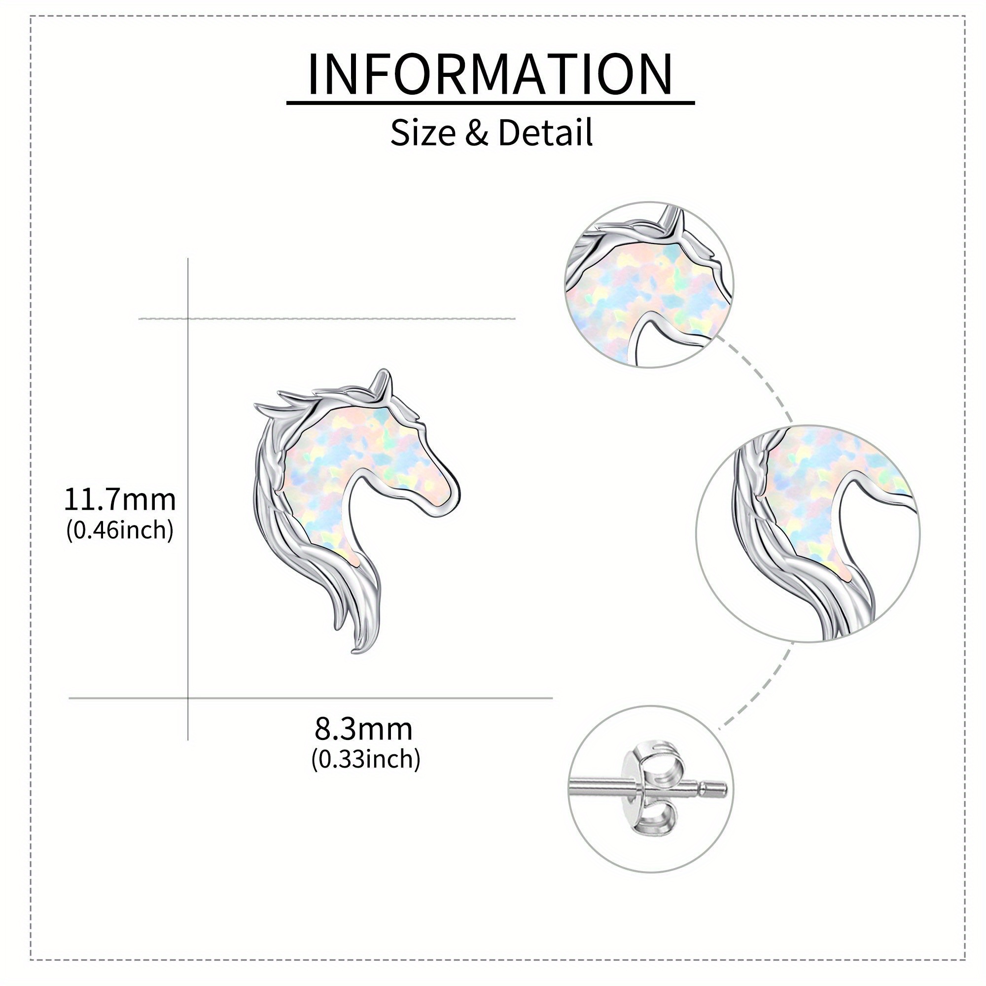 925 Sterling Silver Horse Head Stud Earrings
