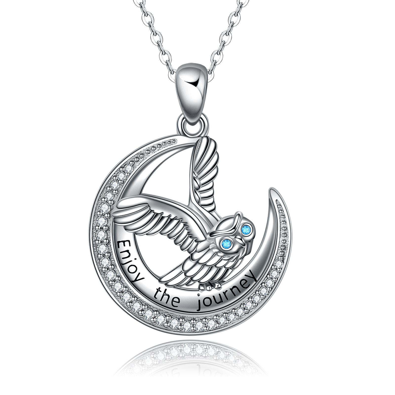 Women's 925 Sterling Silver Owl Pendant Necklace