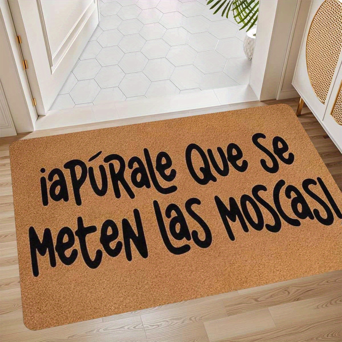 TEMU Doormat Spanish Welcome Doormat Funny Welcome Doormat | Stylish Print Front Door Mat Indoor Entrance, Rubber Kitchen Rugs Non Slip Washable Area
