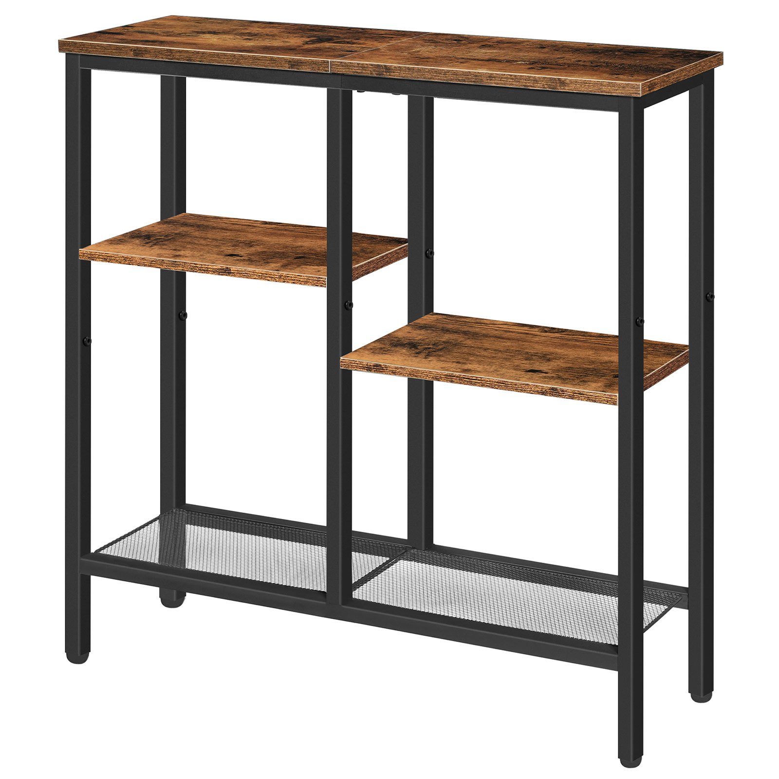TEMU Console Table For Hallway Slim, Hallway Table With 5-tier Storage Shelves, 75cm Narrow Console Table Behind Sofa, For Living Room, Bedroom,
