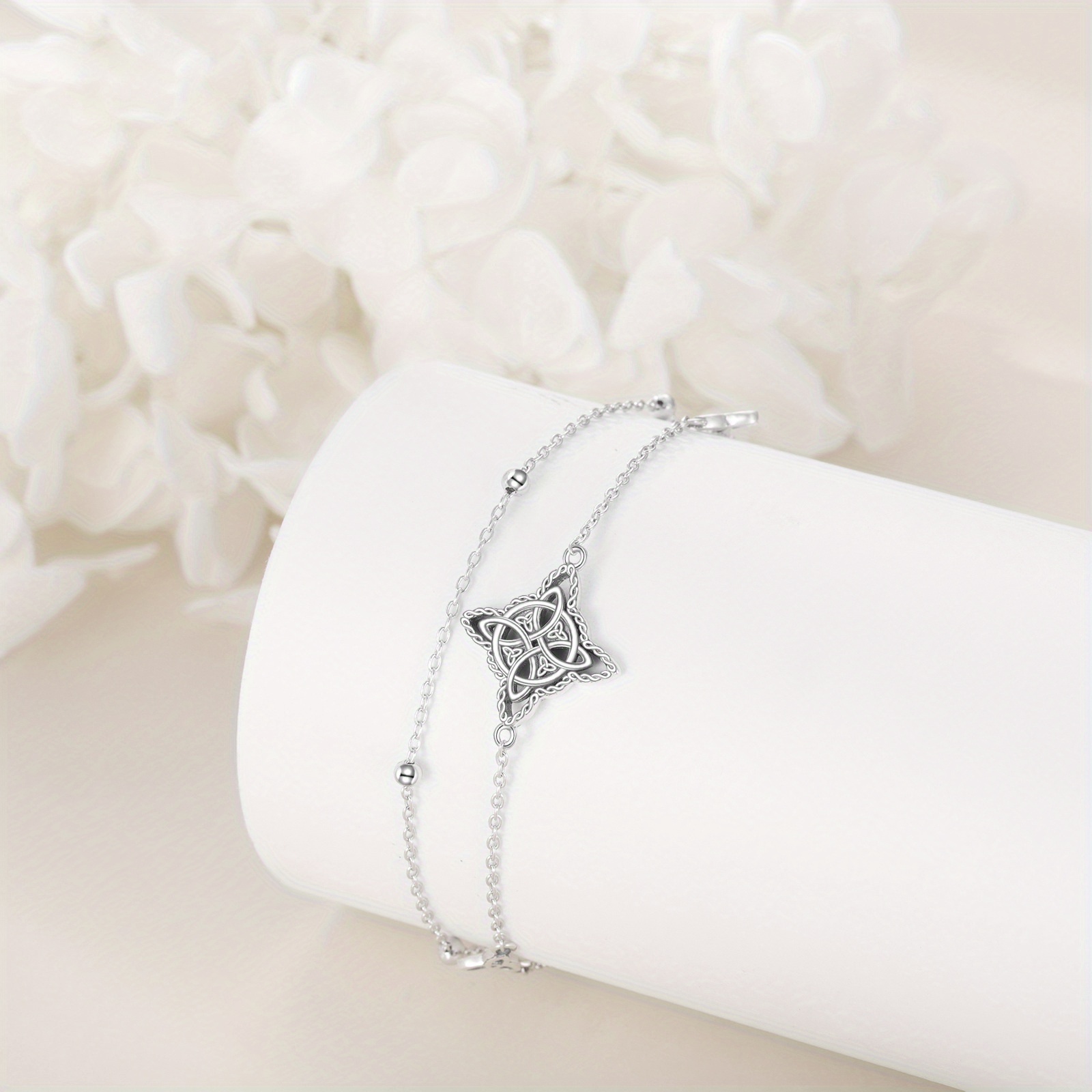 Witches Knot Bracelet Sterling Silver Celtic Knot Charm Bracelet Gift