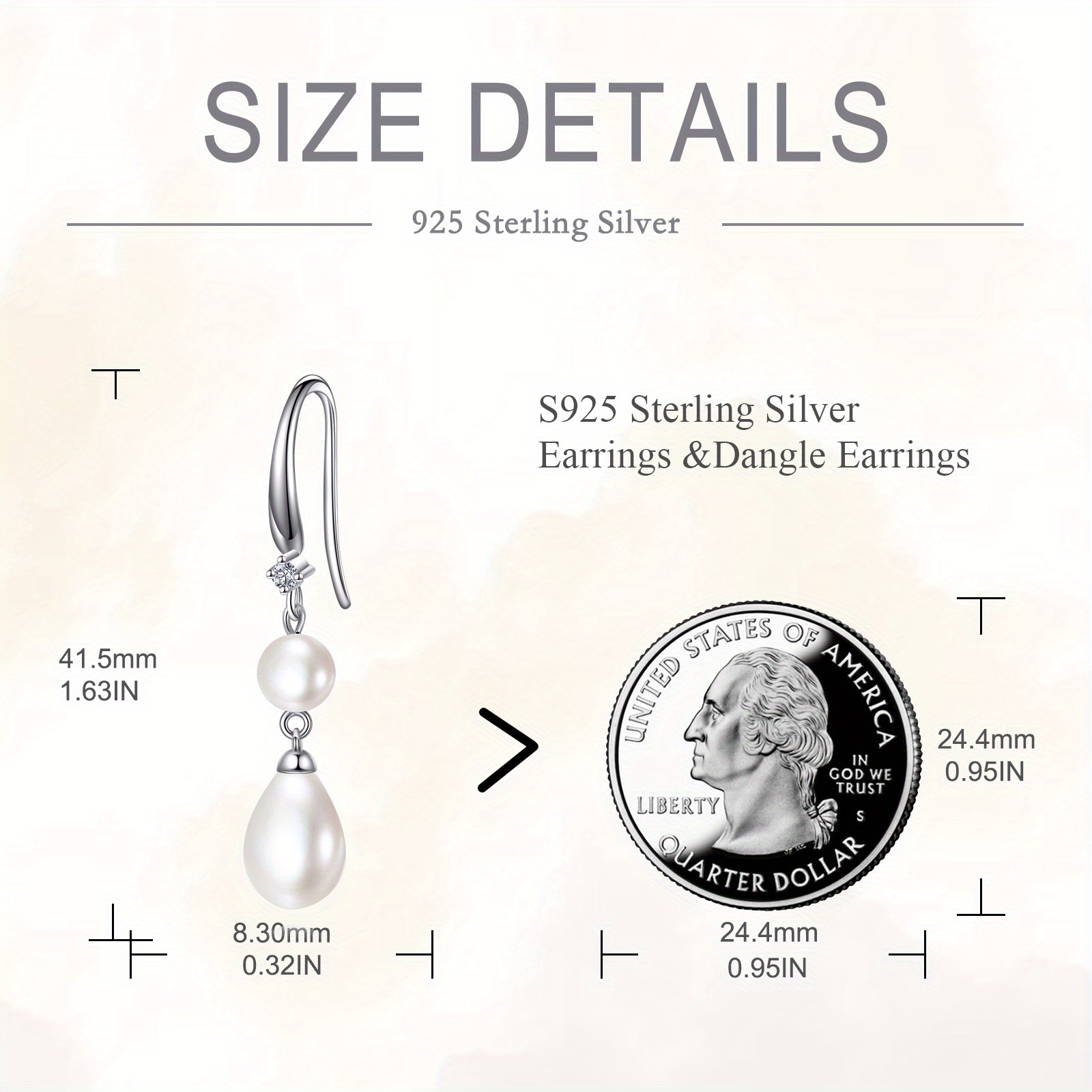 shell pearl earrings for women 925 sterling silver vintage dangle earrings shell pearl jewelry mothers day Product details 3