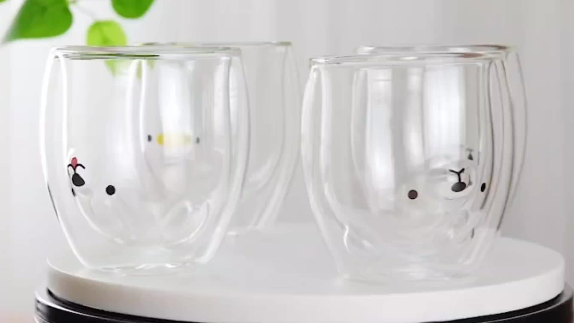 Creative Cute Bear Double layer Coffee Mug Double Glass - Temu