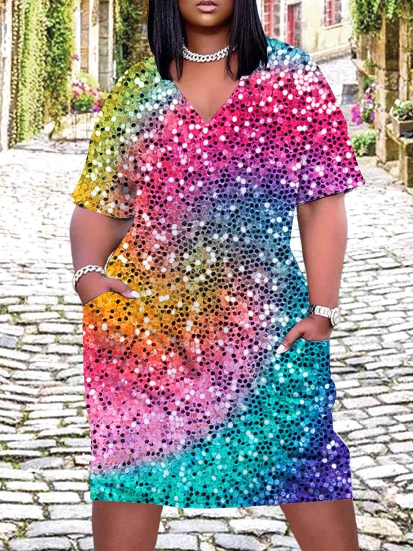 Fashion Boohoo Rainbow Sequin Dress Rainbow Sequin Dress Sold On Temu  United States