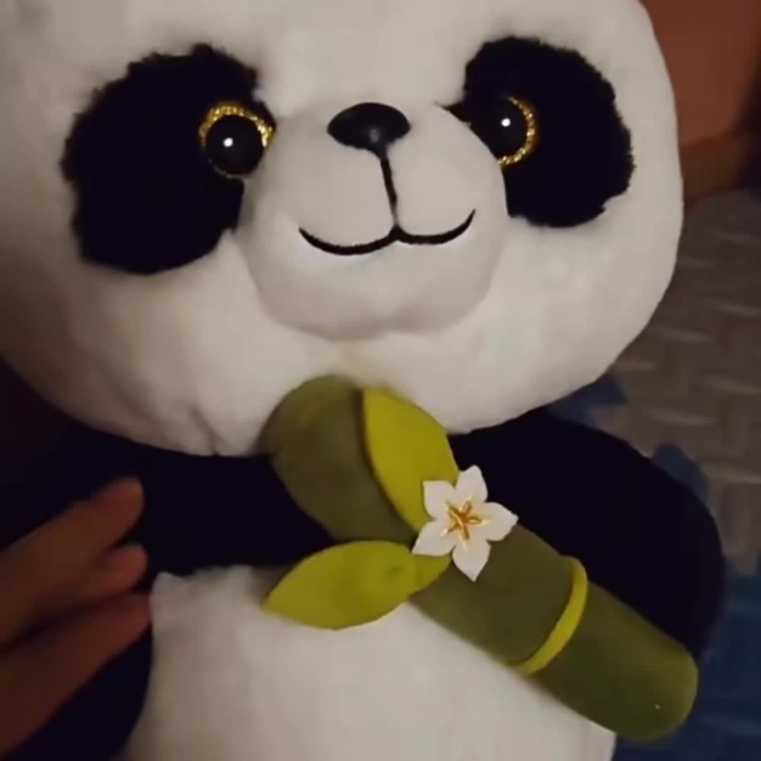 Panda stuffed store toy blue magic