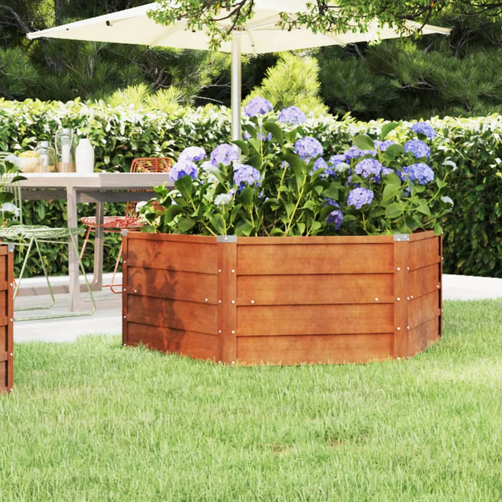 

Garden Raised Bed Rusty 129x129x45cm Weathering Steel