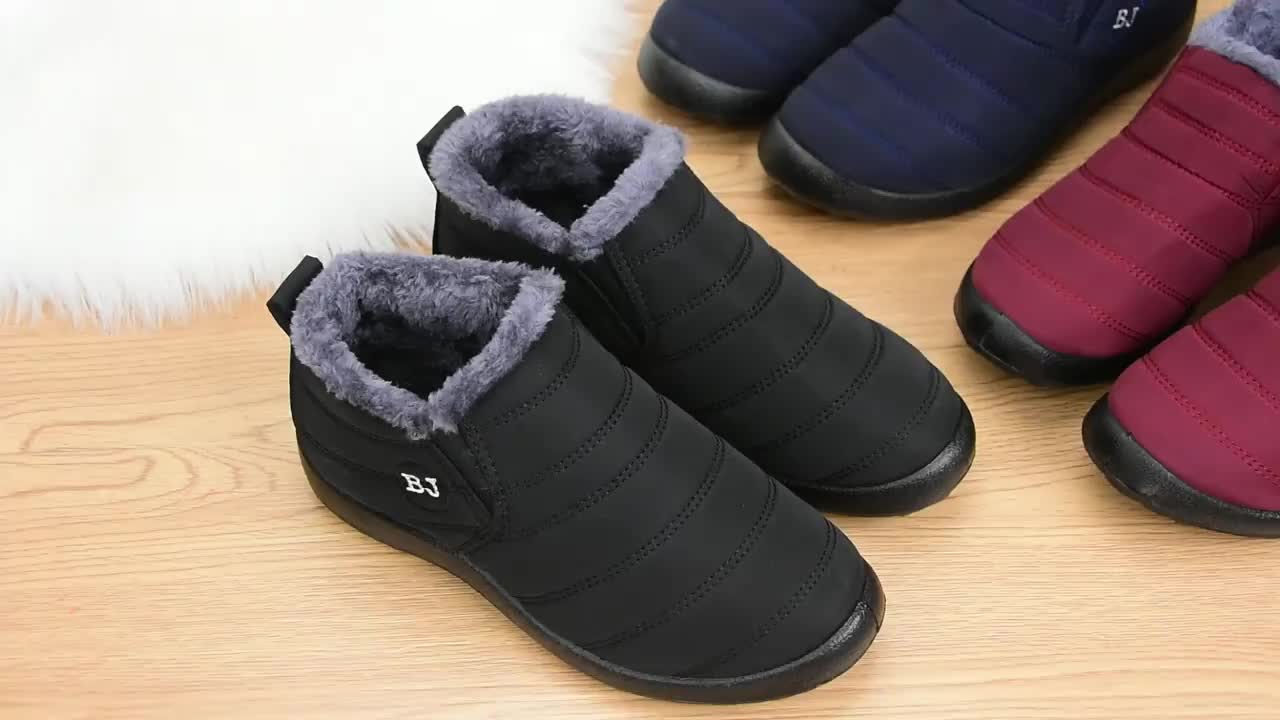 Waterproof Fleece Snow Boots Plus Size Warm Outdoor Boots
