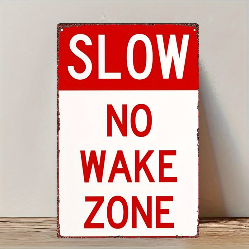 TEMU 2d Flat, 1pc Rustic Iron " Zone" Sign - Heavy-duty Metal Wall Plaque With Red/white/black Retro Nautical Decoration Suitable For Bars, Boating