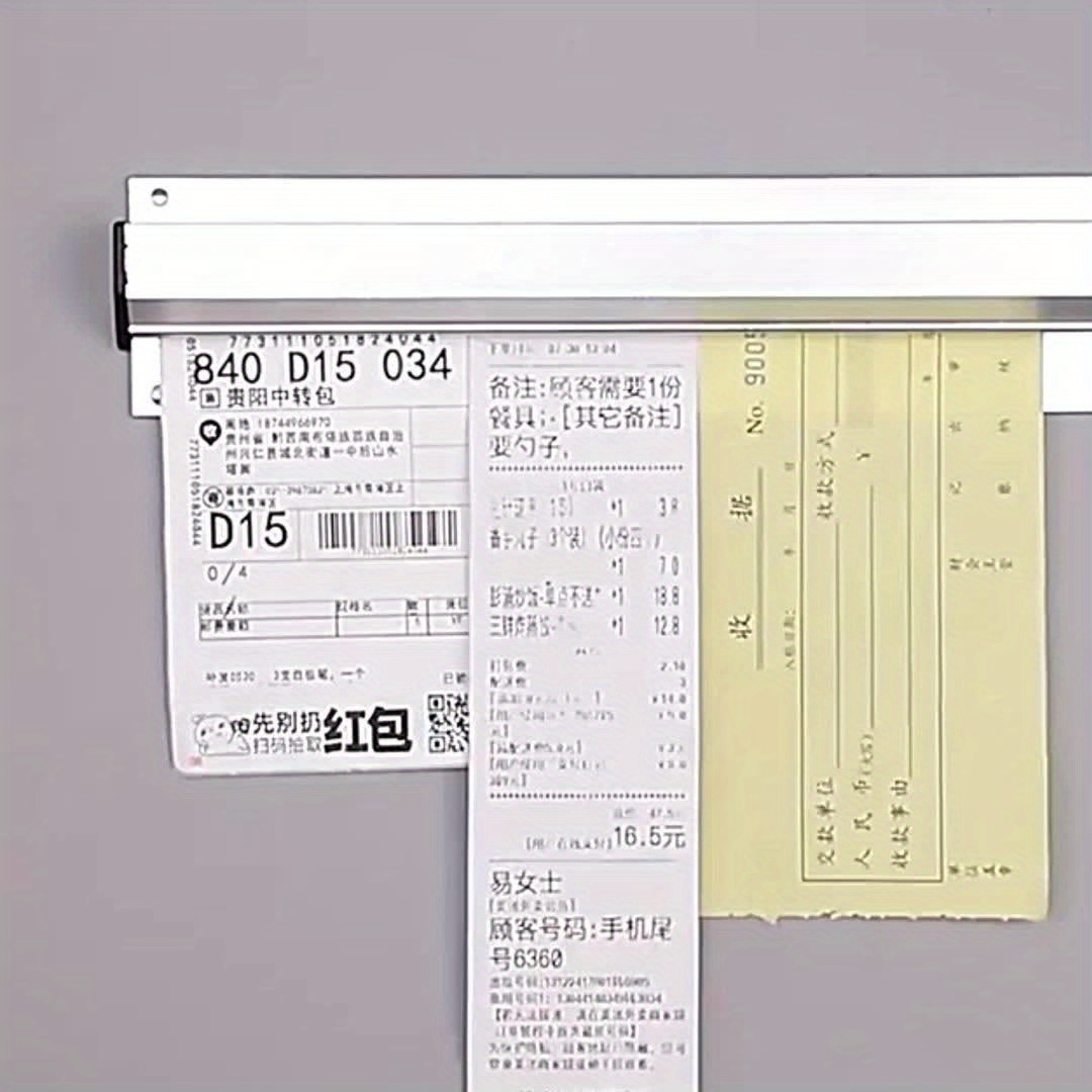 Porte-Bons De Commande EuAcesry 30cm - Support Murale Adhésif Pour Restaurants/Cuisines (Alliage Aluminium)