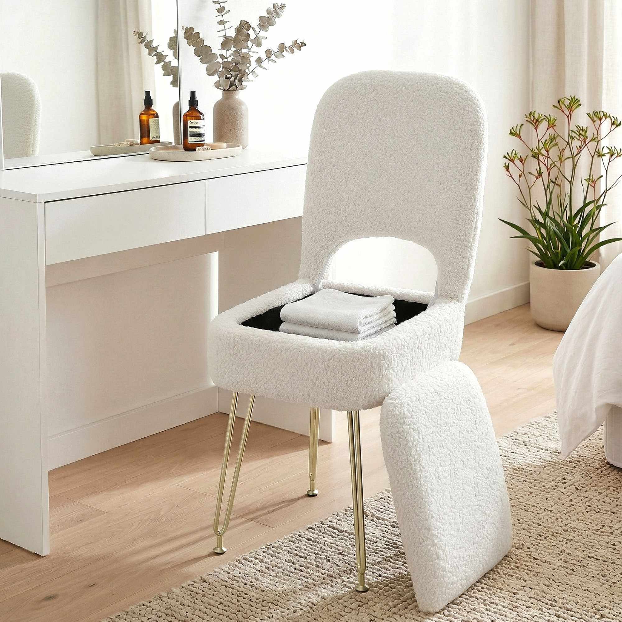 long dressing table stool Amish Shaker Solid Wood Dressing Table with Stool
