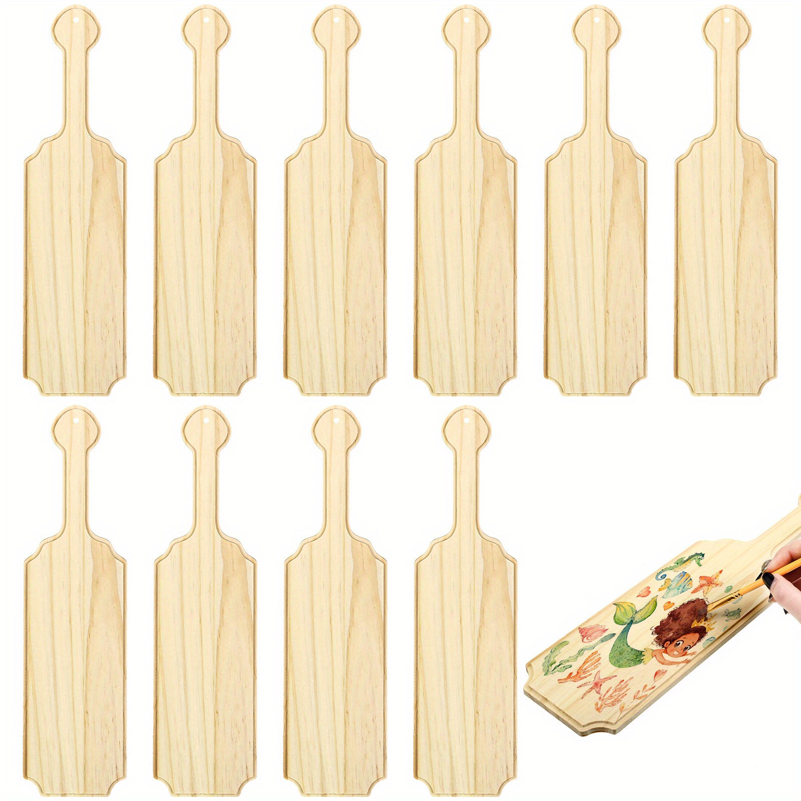 15" Sorority Paddle, Unfinished Solid Pine Wooden Paddle, Smooth Wooden Fraternity Paddle For Drawing/Crafts