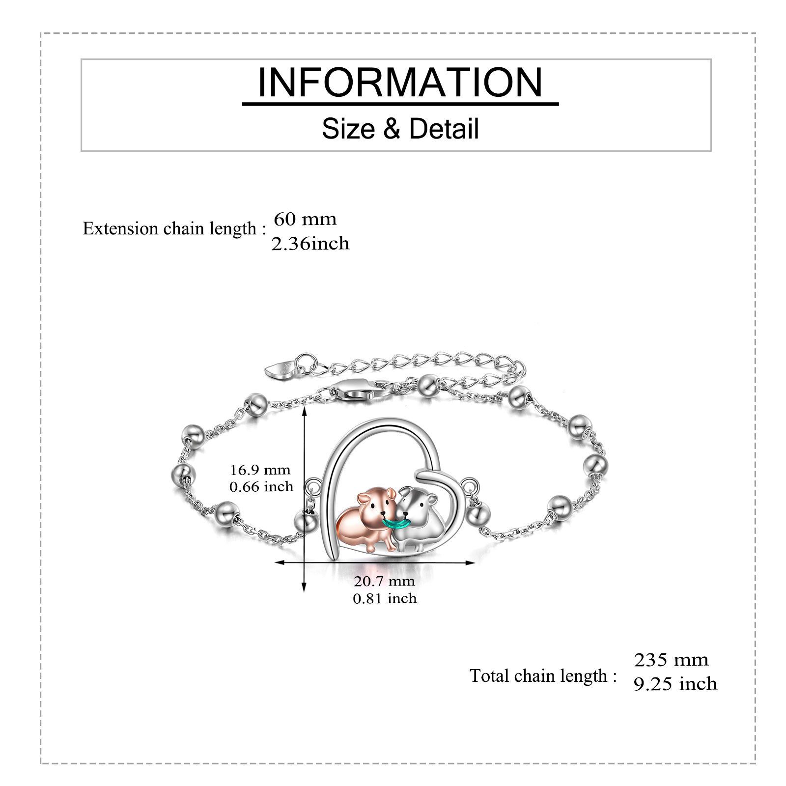 Sterling Silver Guinea Pig Bracelet for Women