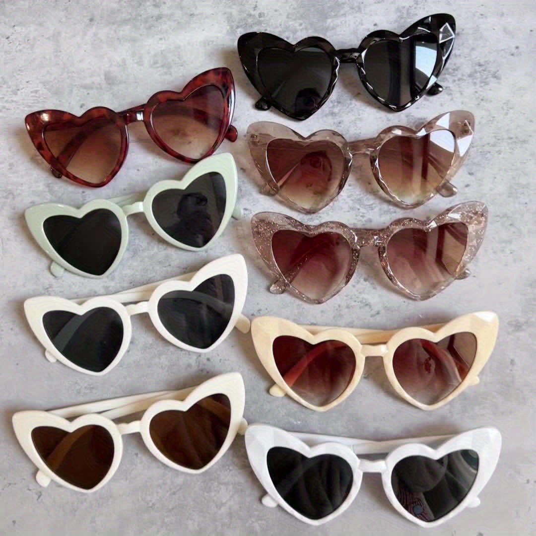 Lunettes De Soleil De Fête En Forme De Cœur - Lot De 10 - Couleurs Vives - Pour Anniversaire, Plage, Événements