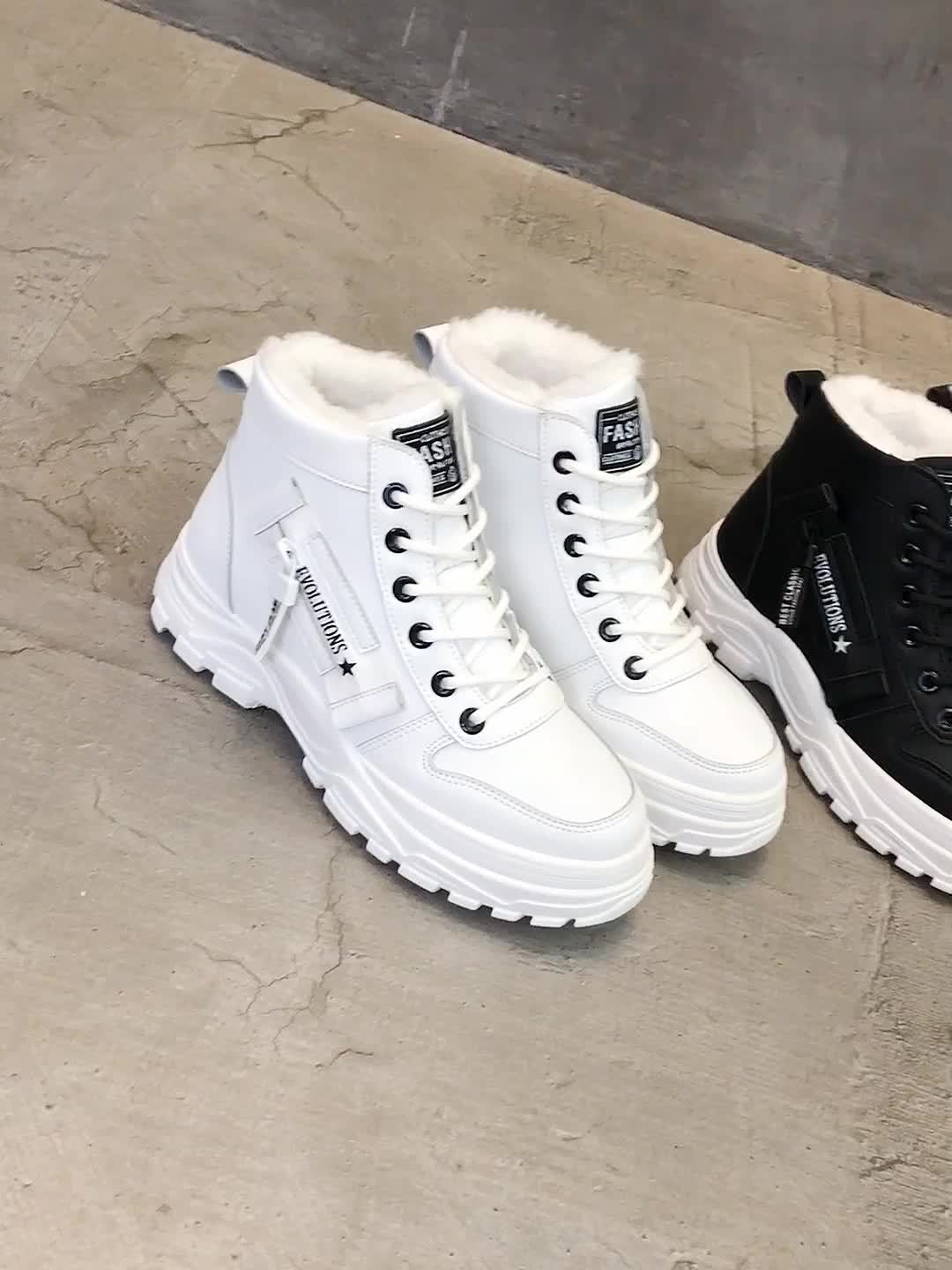 dameslaarzen, zwart-witte winterschoenen voor dames