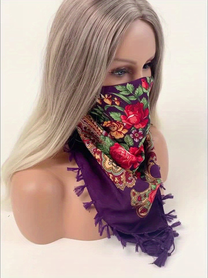 Foulard Carré En Satin Rouge Avec Motif Chaînes Et Pompons - 60x60 Cm - Polyvalent Pour Cheveux, Sac Ou Décoration - 6
