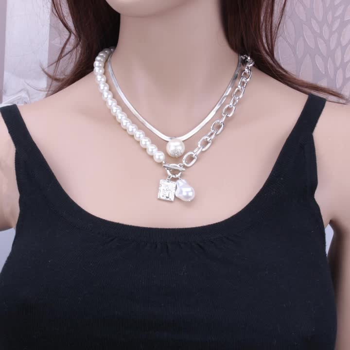 Vintage Baroque Style Faux Pearl Tassel Necklace For - Temu