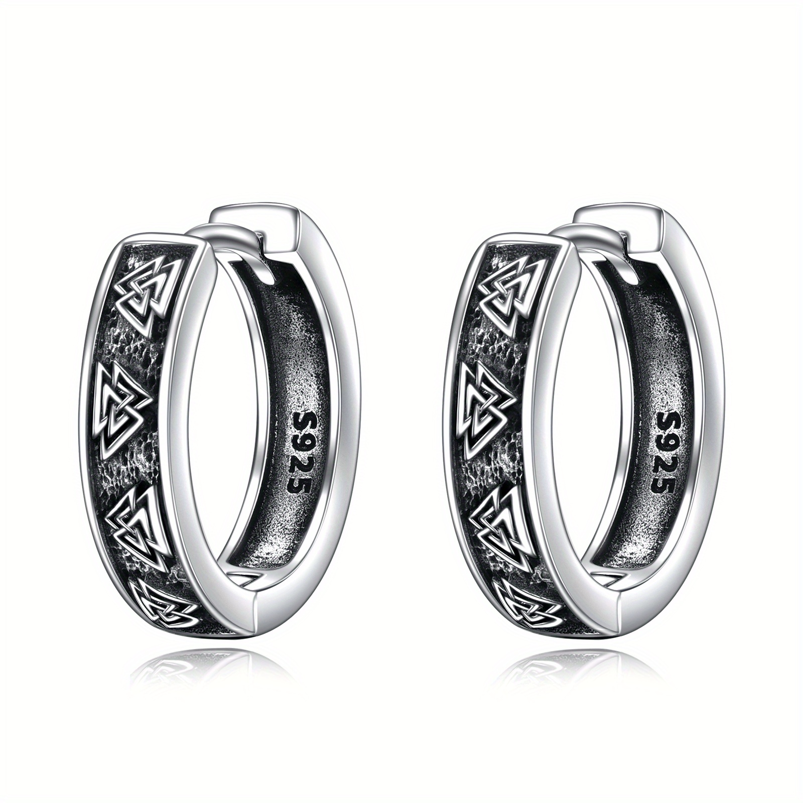2 Pairs Viking Rune Earrings for Women & Men